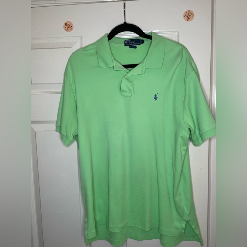 Vintage Polo Ralph Lauren 100% Cotton Lime Green Shirt Men's Size L‌‌‌‌‌‌‌‌‌‌‌‌‍